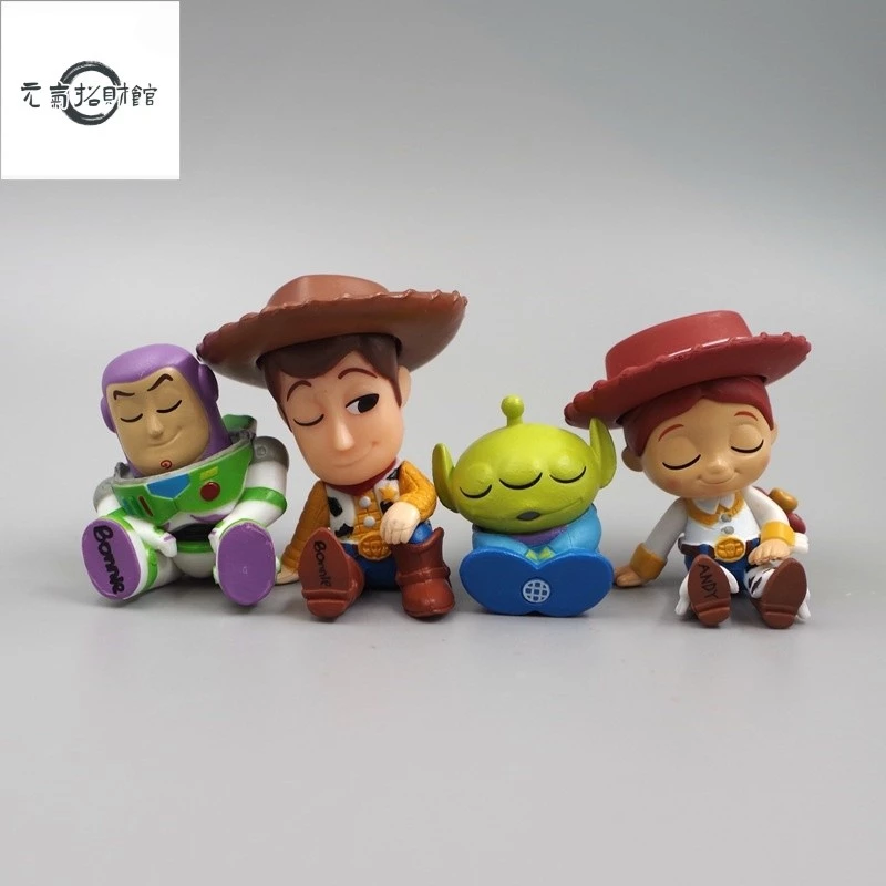 元氣招財 4款/套 玩具總動員 Toy Story 衚迪翠絲巴斯光年外星人三眼仔Q版公仔人偶模型玩具手辦擺件娃娃孩子生